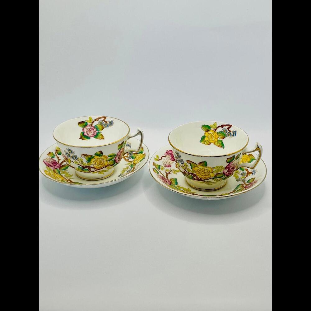 Rare Vintage Hand Painted 1920s Hammersley Chrysanthemum Teacup & Saucer